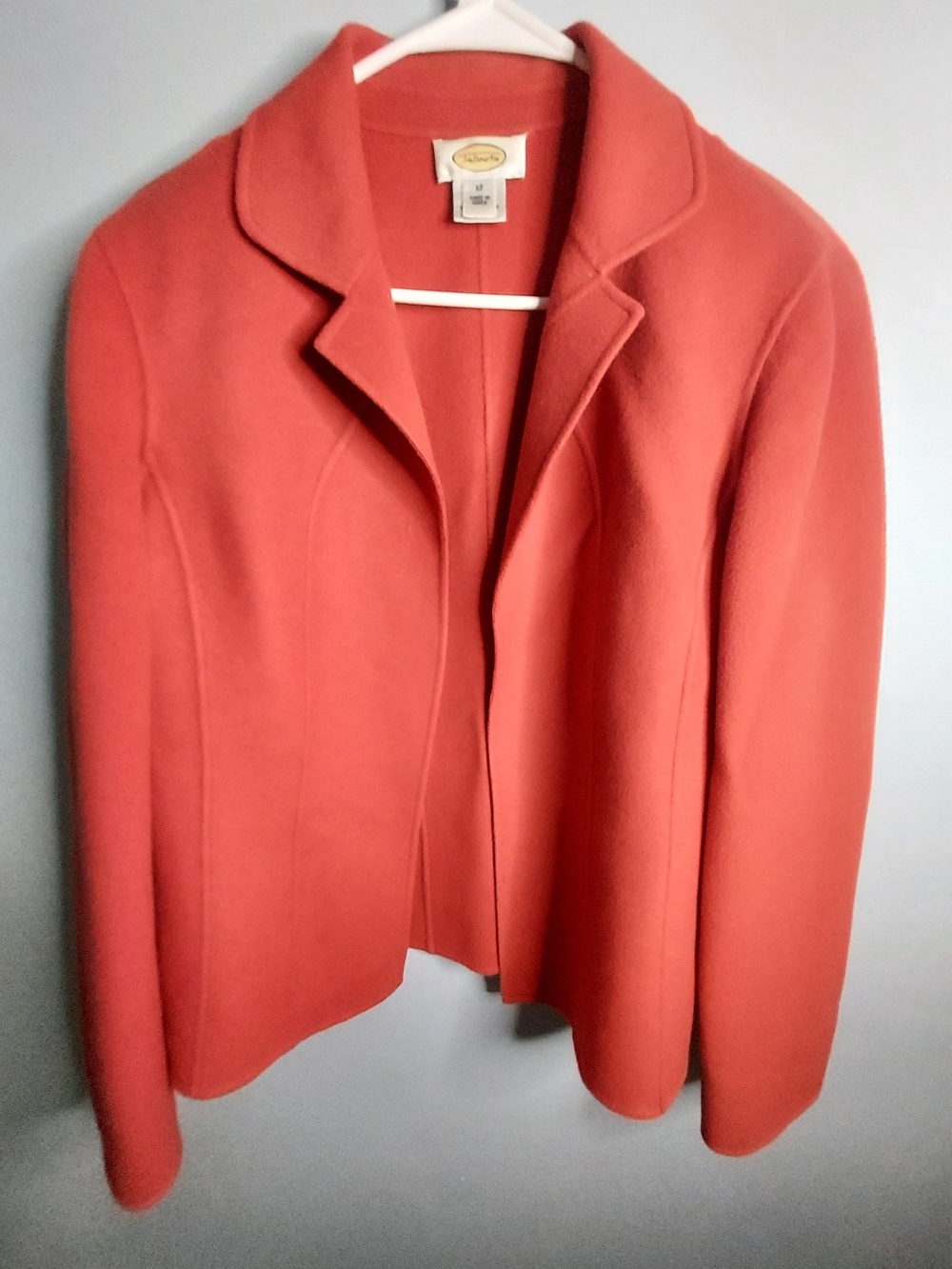 Talbots Coral Open-Front Wool-Blend Blazer
